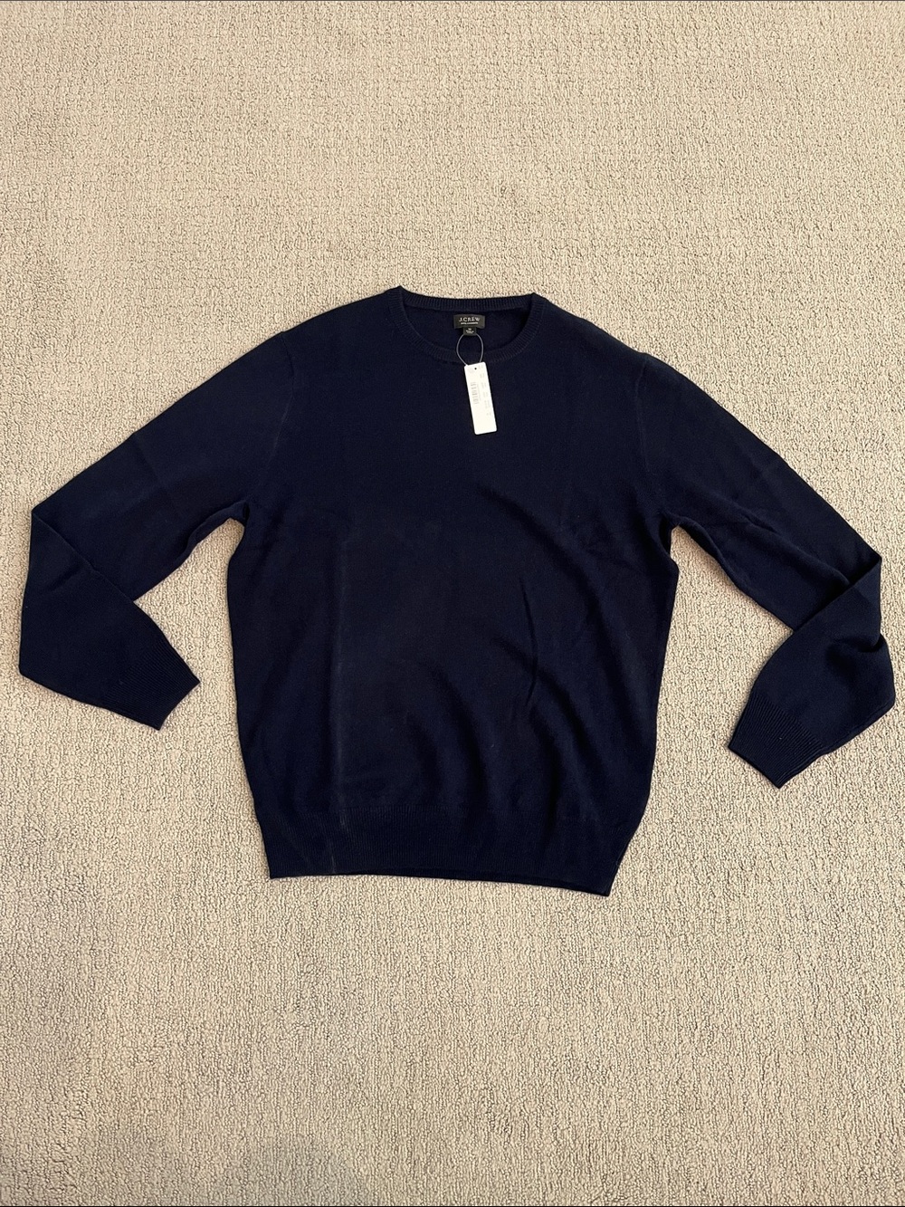 J. Crew Men's Navy Crewneck Sweater 100% Cashmere